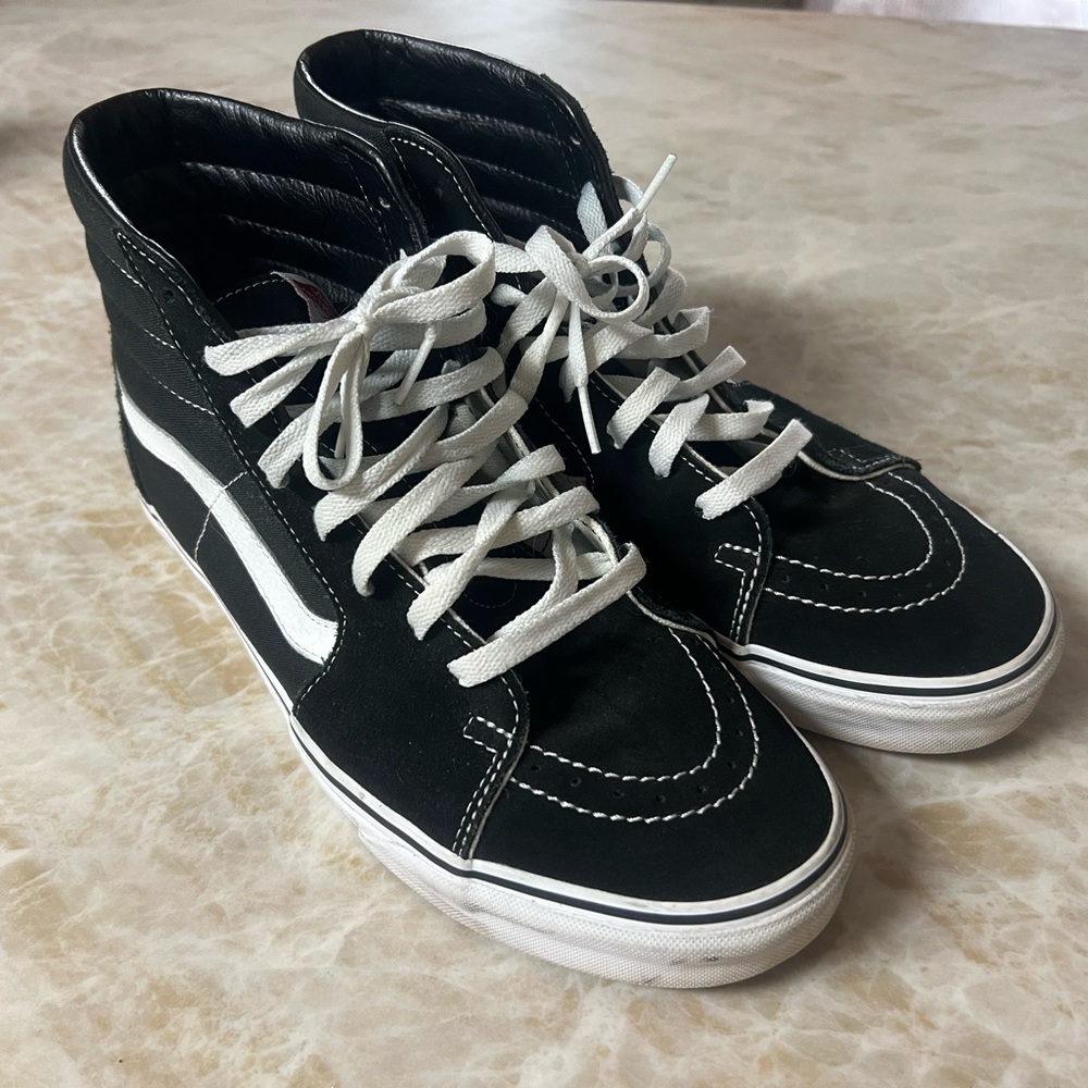 Vans Black and White High-Top Sneakers